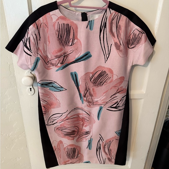 Floral Pink and Black Women's Dress - Picture 1 of 3